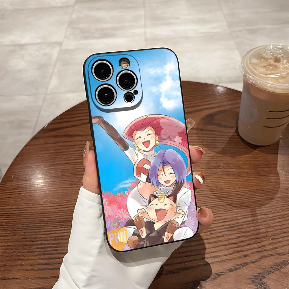 Cartoon Team Rocket Phone Case For Iphone 16 Pro Max 14 12 15 Plus 17 Pro Max 13 Pro 11 Xr X Xs 8 7 Plus Back Cover