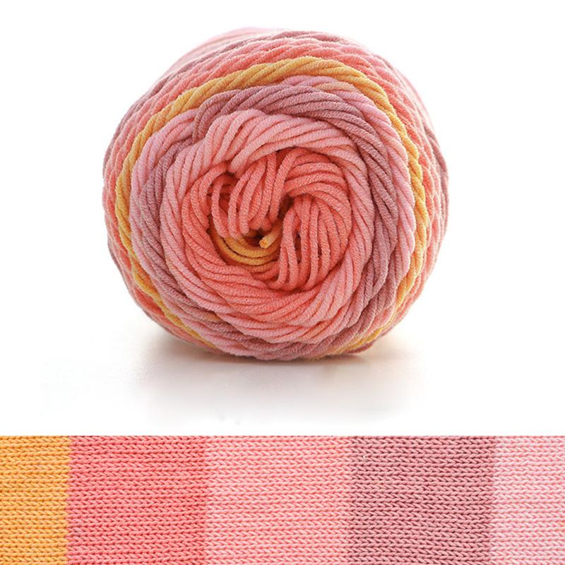 5-strand Milk Cotton Segment Dyed Rainbow Cotton Hand Woven Wool Scarf Pillow Blanket Material Wool