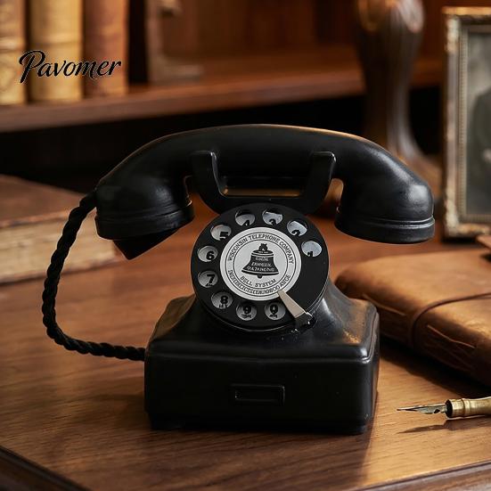 Retro Shop Display Item Old Telephone Ornaments, Mini Desk Phone, Vintage Classic Study Room Decor Landline Resin Decorative Nostalgic Home Office