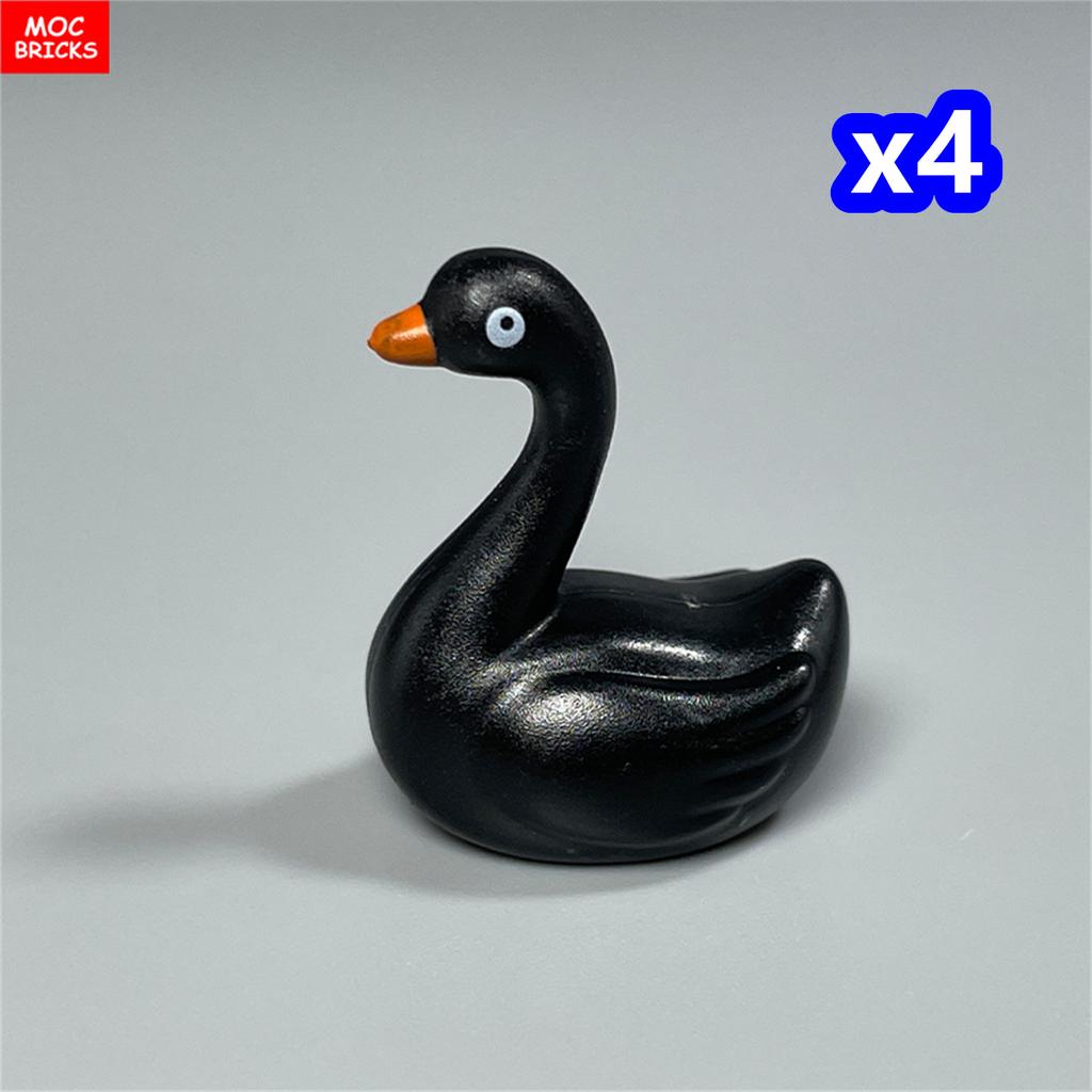 non-toxic MOC Bricks Animal Duck Swan River Lake Farm Scene View Accessories DIY Building Blocks Toys for Children Gifts