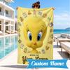 Custom Name Taz-Mania Devil's Roar Personalized Microfiber Beach Towel, Quick-Dry, Ideal for Summer Travel, Beach Essential, Swimming