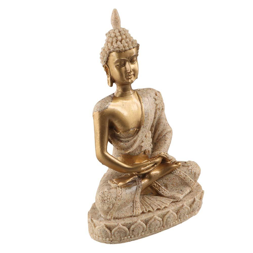 Oriental Culture Sandstone Buddha Green Sandstone Buddha Statue Zen Ornament Lawn