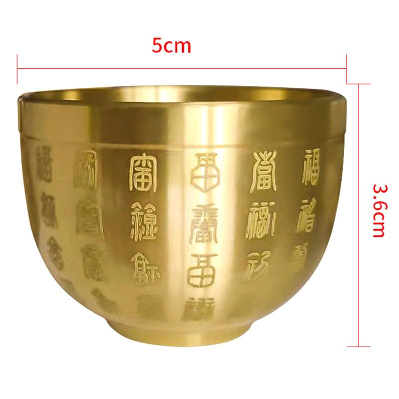 Pure Brass Baifu Cylinder Feng Shui Lucky Fortune Cornucopia Living Room Study Desktop Treasure Bowl Ornament Small Ashtray