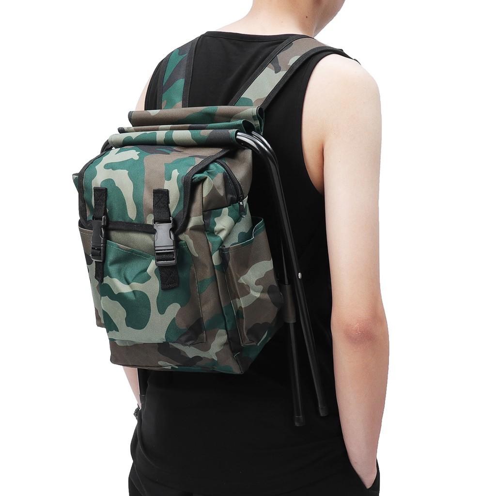 Portable Foldable Fishing Chair Stool Camping Backpack Oudoor Travel Shoulder Sport Tackle Bag Accessories 16.54''X12.6''