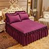 Luxury Lace Bed Skirt Thickened Bed Spread King Size 2/3 Pcs Cotton Queen Bedded Set Mattress Solid Color Plus Size Sheets