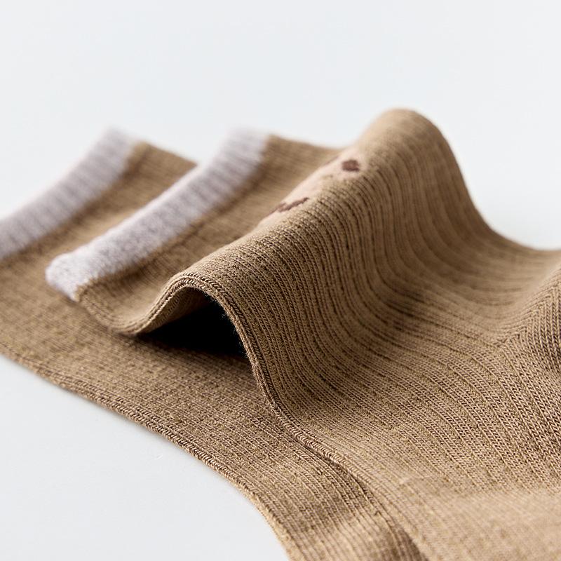 5 пар носков с плюшевым мишкой, женские носки-трубочки в корейском стиле, зимние толстые теплые носки