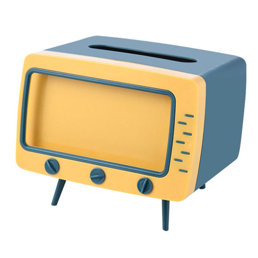 Коробка для салфеток в стиле ретро-телевизора Kawaii с подставкой для мобильного телефона, многофункциональный держатель для домашнего декора гостиной и офиса