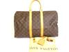 Оригинальная сумка-даффл Monogram из коричневой кожи, сумка Boston, Keepall 45 #a867  Восстановленная
