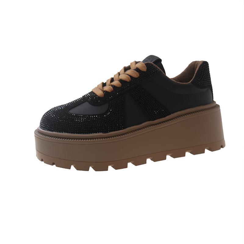 Модные женские повседневные спортивные туфли с толстой подошвой и защитой от столкновений, с ромбовидным узором, ручной работы, тренировочные туфли класса люкс, зимние кроссовки для женщин