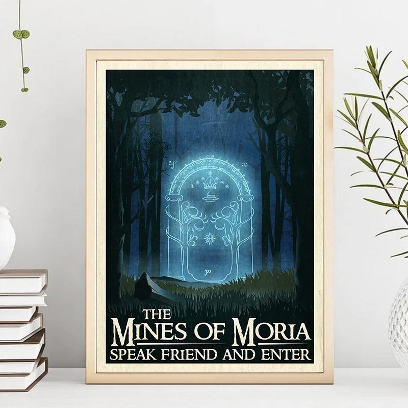 Абстрактное Кольцо Искусство Ретро Путешествия Плакат Холст Картина Винтаж Фильм Замок Мордор Лорд Магия Настенные принты Комната Домашний Декор Картина