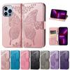 Protective Phone Cover Butterfly Flower Holder Printed with Card Buckle Shock-resistant Magnetic for Case iPhone 15/15Plus/15