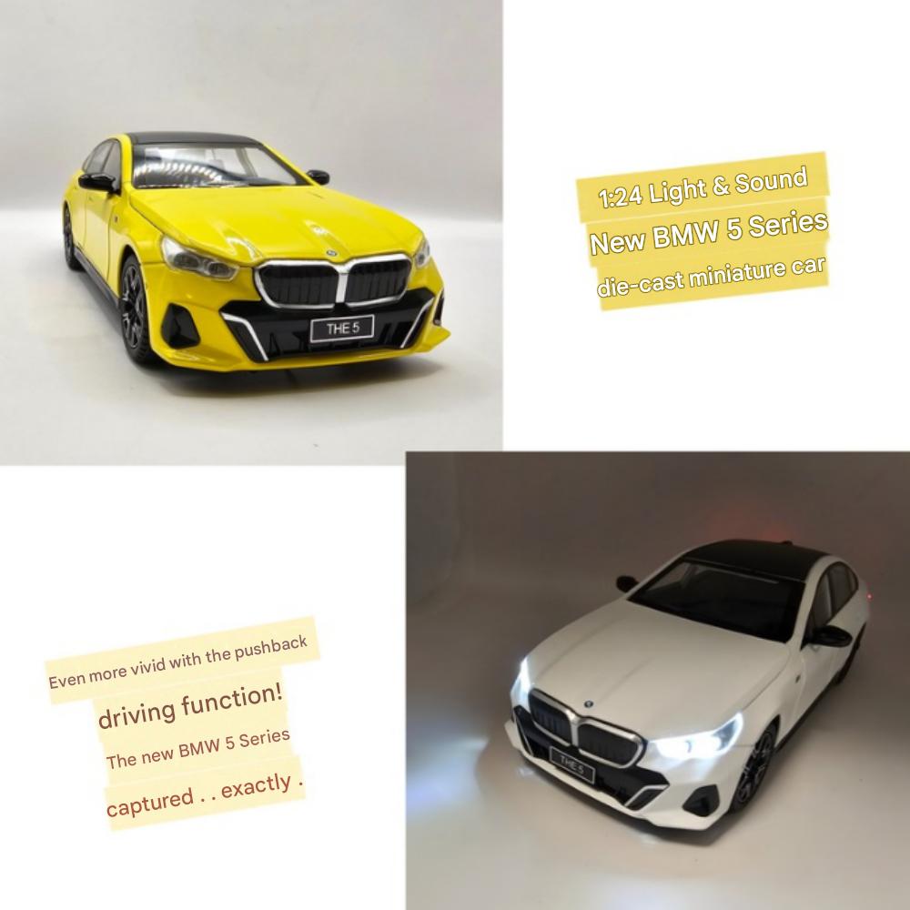 BMW 5 Series Mini Car BMW 530i 1:24 Diecast Mini Car, Option 3 : White/Yellow/Black