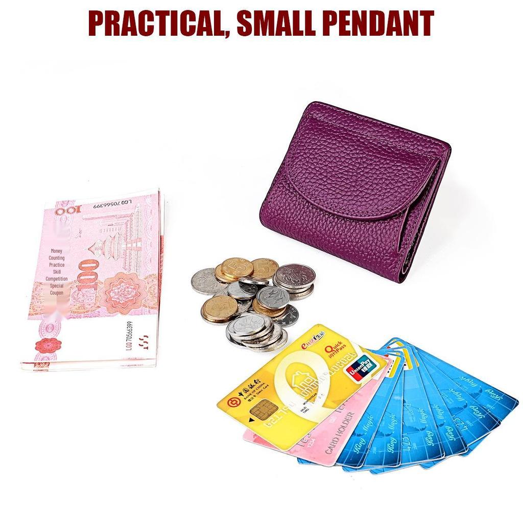 Japanese-Style RFID Genuine Leather Mini Wallet - Simple & Fashionable Coin Purse