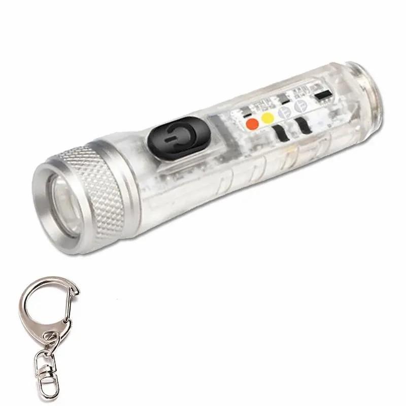 Mini Strong Light Flashlight Super Bright LED Rechargeable Portable Outdoor Waterproof Multifunction Micro Small Keychain Light