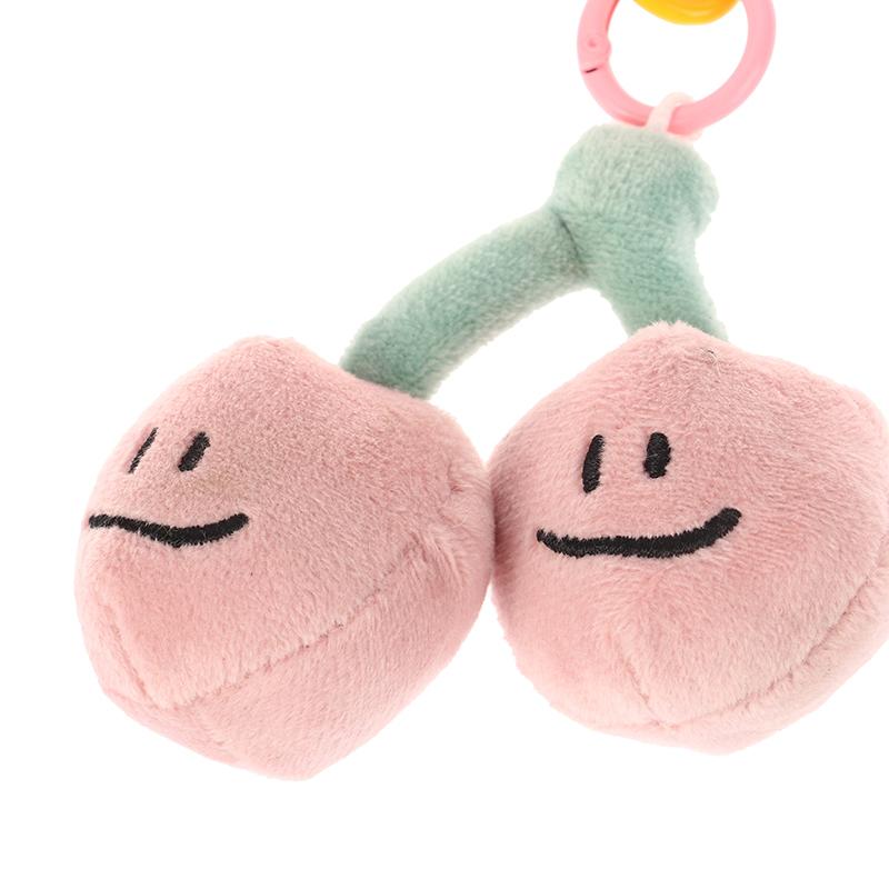 1Pc Cute Plush Cherry Keychains Funny Expression Car Keys Keychains Korean Style