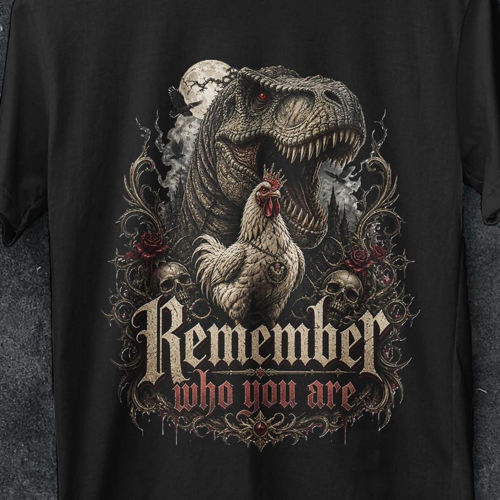 Remember Who You Are Shirt, T-Rex Chicken Evolution Shirt, Chicken Dinosaur Shirt, Funny Science Shirt, Paleontology gifts, Meme shirt