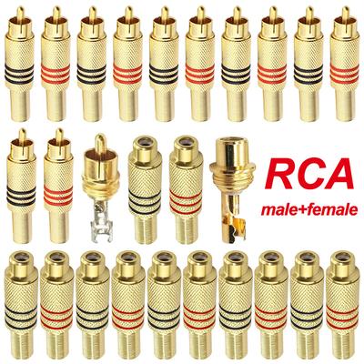 4 шт. Золотой RCA Штекер Розетка Аудио Колонки Штекер Папа Мама RCA Разъем для Аудио Видео Кабеля Адаптер Разъемы