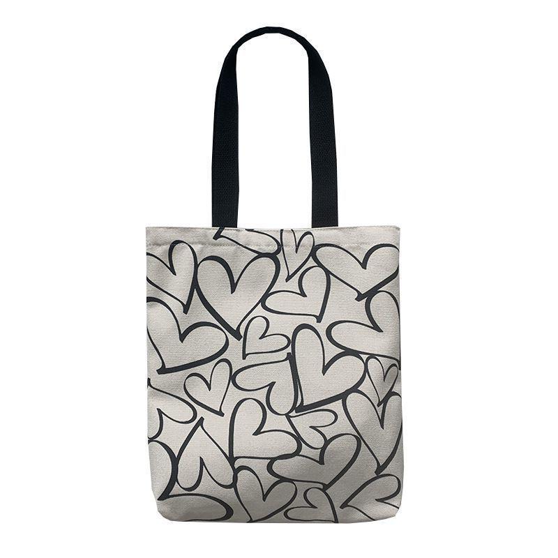 Сумка через плечо из холста в горошек — большая вместимость, экологичность, креативный дизайн для женщин