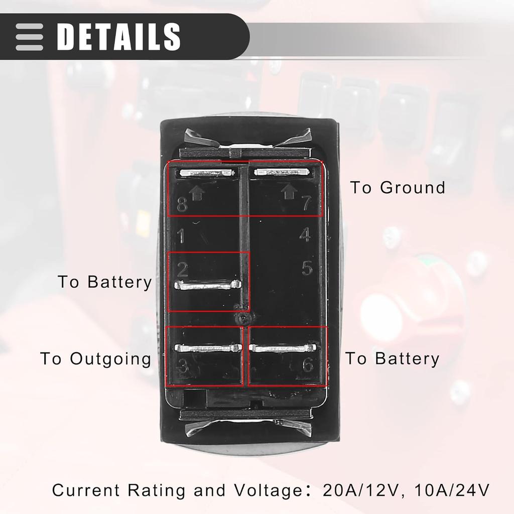 Универсальные противотуманные фары Motoforti, 5-контактный тумблер SPST, лазерная кнопка ВКЛ/ВЫКЛ, 20A/12V 10A/24V, водонепроницаемые для автомобиля, пластик, с белой светодиодной подсветкой