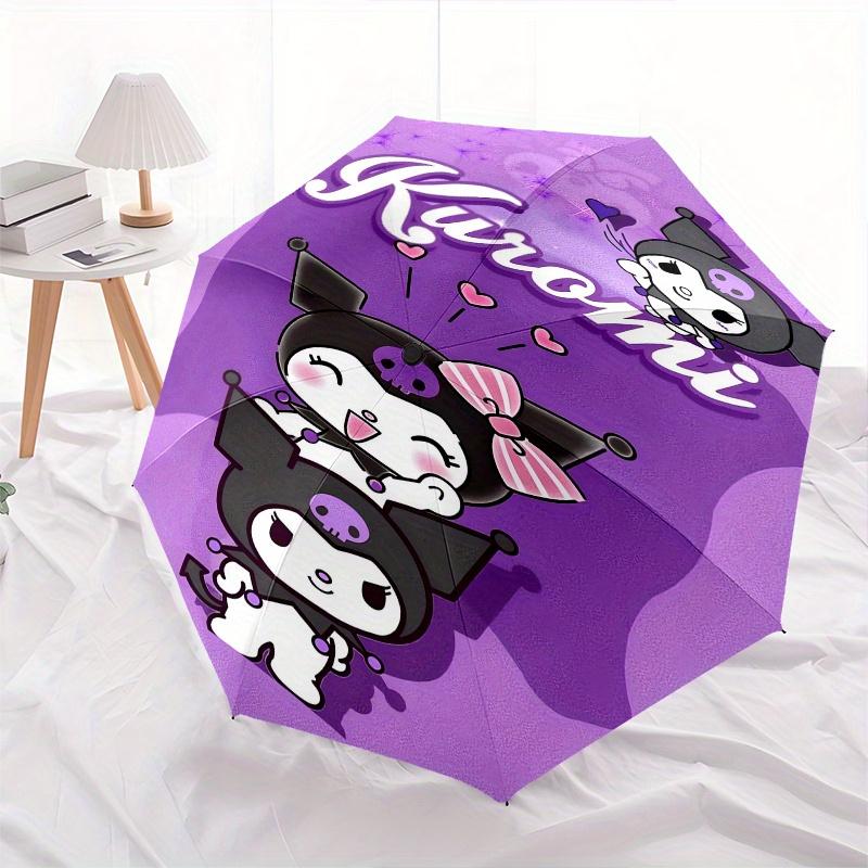 Kuromi,Cute Automatic Umbrella-Foldable, Durable 8-Bone Design, Compact and Stylish, Great for Camping, Halloween, Christmas, Mother's Day T