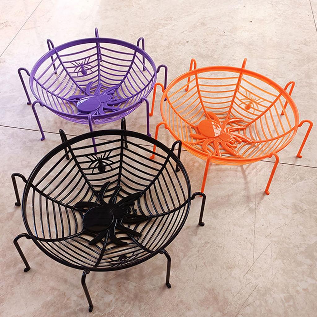 Halloween Spiders Web Fruit Bowls for Trick or Treats Candy Spiders Cobweb Shape Fruit Holder Halloween Fruit Baskets