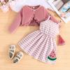 6M-3Y Baby Set Children's Clothing Floral Dress Autumn Children's Long-sleeved Dresses Bow Skirt Long-sleeved Jacket Set