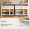 Sideboard with Adjustable Shelves, Buffet Cabinet with 3 Drawers, 3 Doors, 95 cm, White