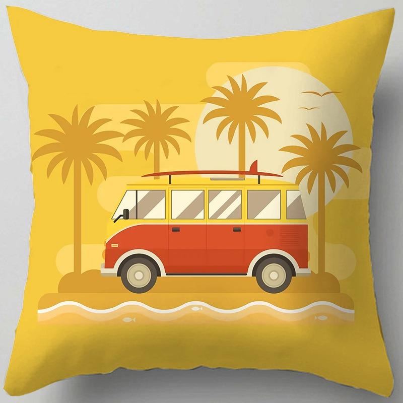 Outdoor Camping Scenery Doublesided Printed pillow cover Short plush Suitable living rooms bedrooms sofas throw cushion cover