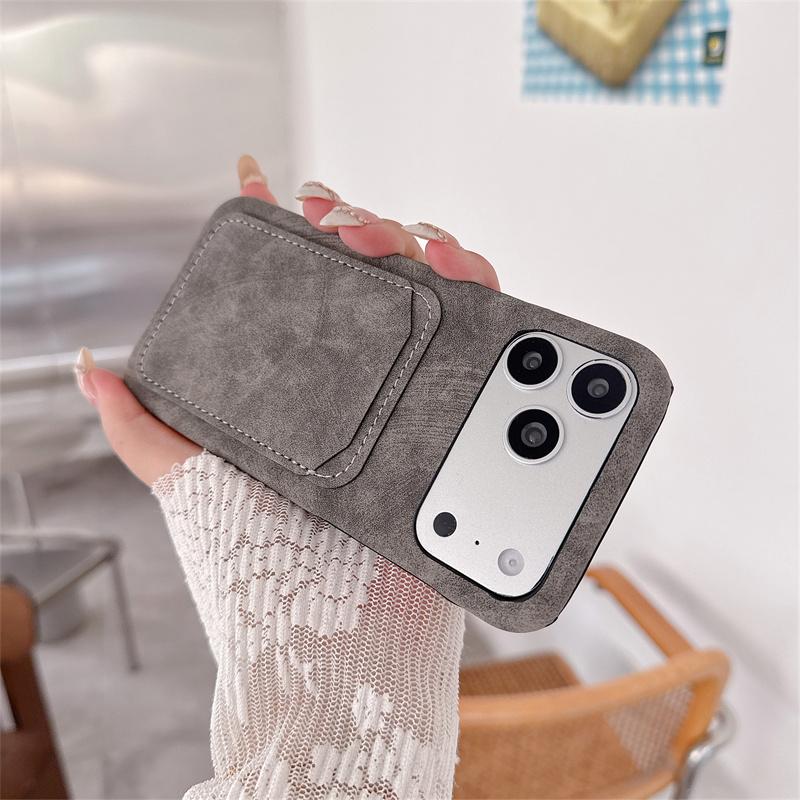 Роскошный Модный Матовый Ретро Чехол-Кошелек Из ТПУ Кожи Для iPhone 17 16 15 14 Plus 13 12 Pro Max 11 Слот для Карт Ударопрочный Задний Чехол