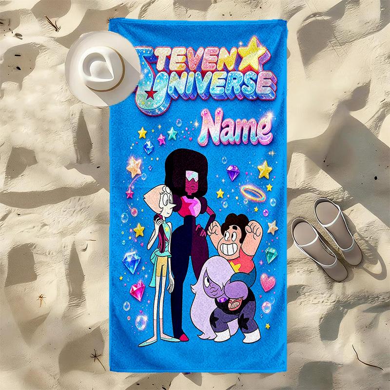 Custom Name Teven Universe Quick-drying, highly absorbent beach towel,suitable for the beach, pool, gym, and travel.Sports sweat Towel
