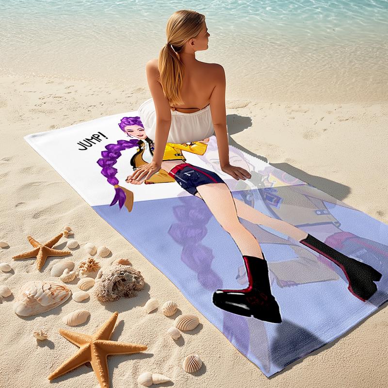 1pc KPop Demon Hunters RUMI2 Beach Towel, Comfortable and Thick, and Swimming/Bath/Picnic/Camping Towel, Suitable for Seaside Beaches