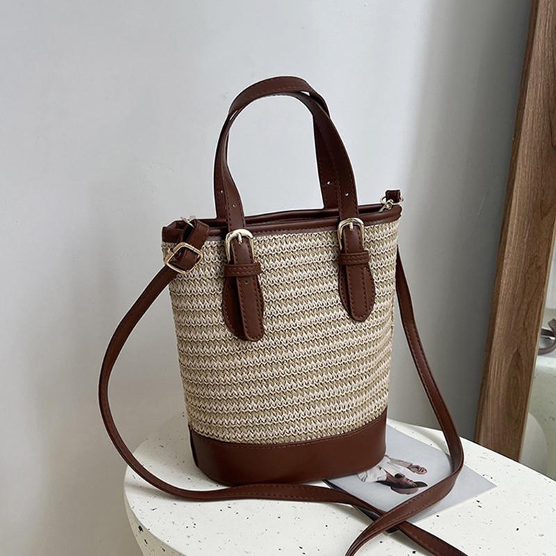 Соломенная плетеная сумка-мессенджер через плечо для женщин Простая пляжная ротанговая наплечная сумка Сумки-кошельки для мобильного телефона и монет Летняя AVE