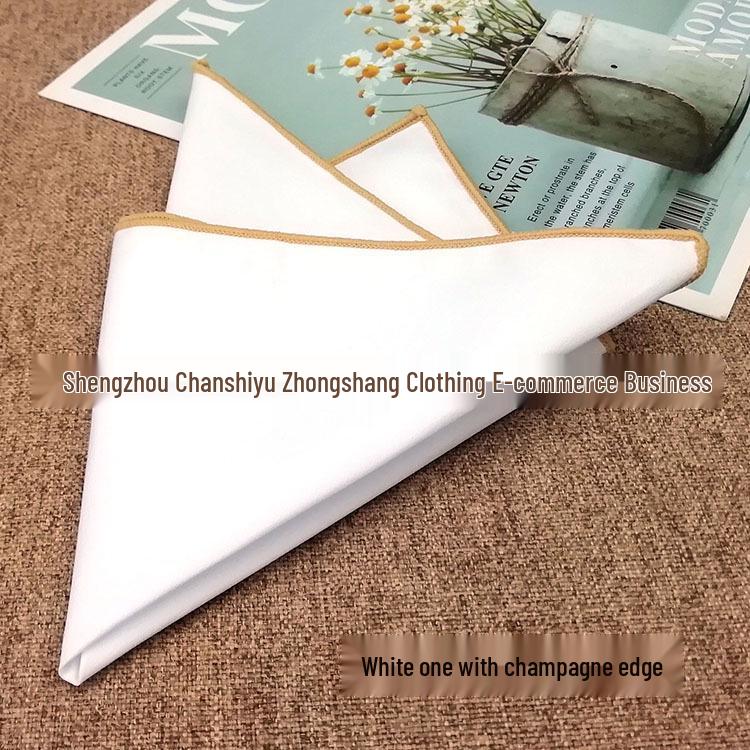 Элегантный чисто-белый хлопковый мужской нагрудный платок 23 см