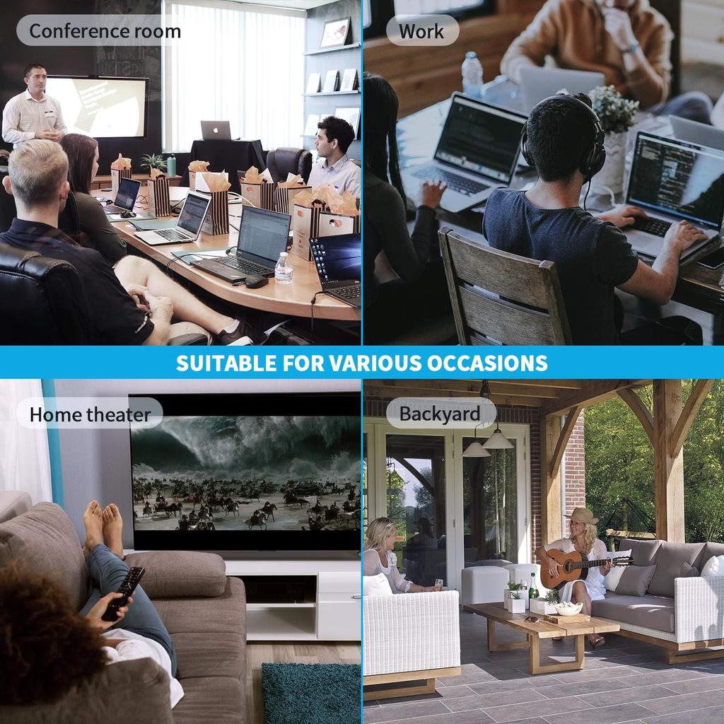 Tendak 1X2 4K HDMI Splitter with HDMI Audio Extractor + Optical and R/L Audio Output Powered Splitter 1 in 2 Out Signal Distributor Support 3D for