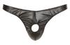 Svenjoyment - Shiny Men's Thong with Penis Hole Black 2XL