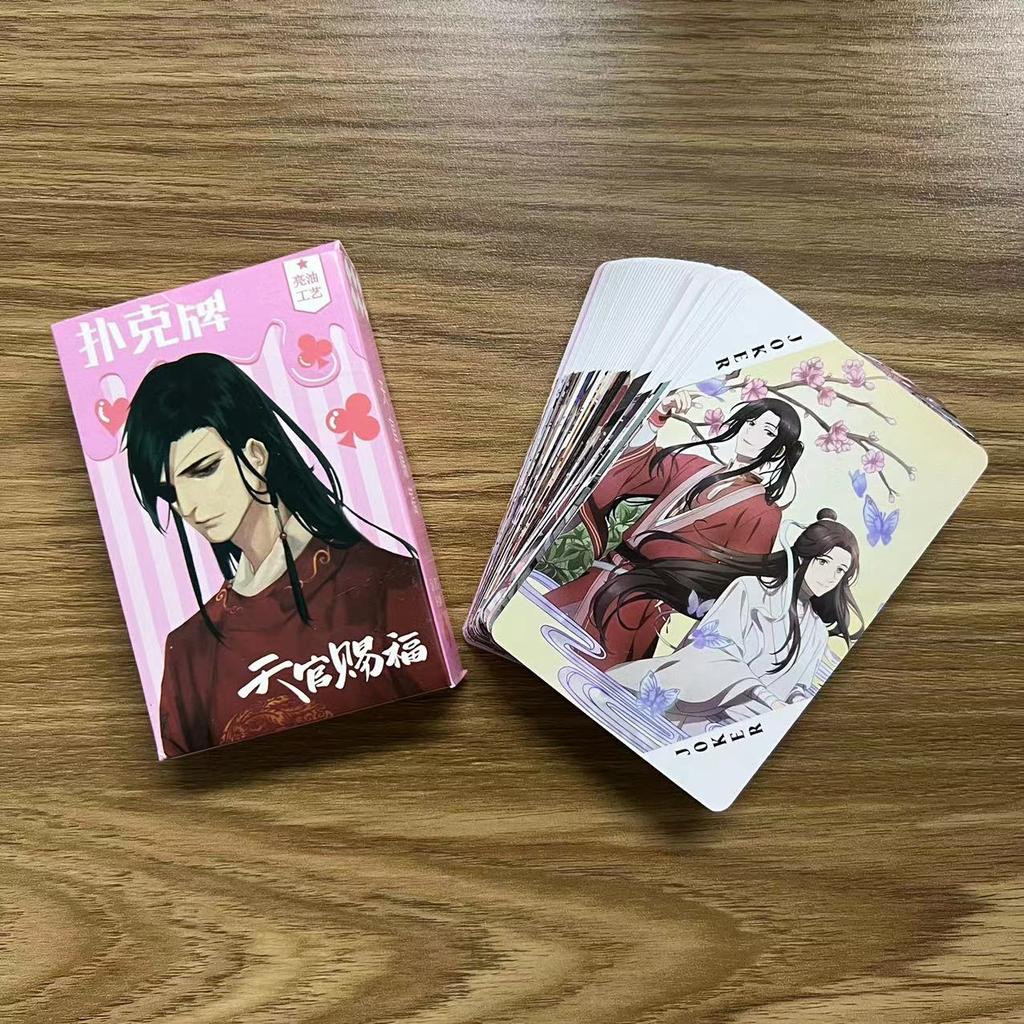 Аниме Благословение небожителей Косплей Настольная игра Карты Твердая обложка Покер Игрушка Подарок С коробкой