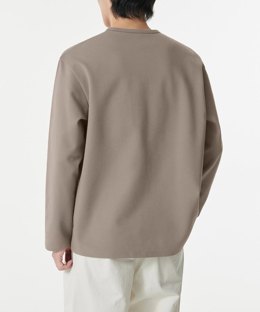 MUSINSA STANDARD Heavy Ponte Relaxed Crew Neck Long Sleeve T-Shirt [Dusty Beige]