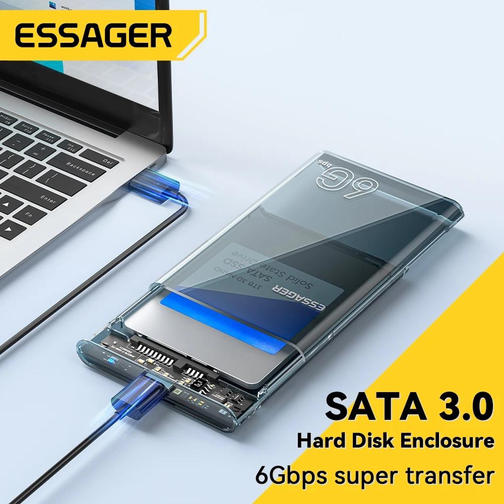 Essager 2,5-дюймовый корпус SATA USB 3,0 для жесткого диска, чехлы для мобильных жестких дисков для SSD 2,5-дюймовый корпус для хранения SATA, чехол для жесткого диска