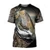Мужская футболка Street Fashion с 3D-печатью, с коротким рукавом, с круглым вырезом, пуловер, повседневный топ, для рыбалки