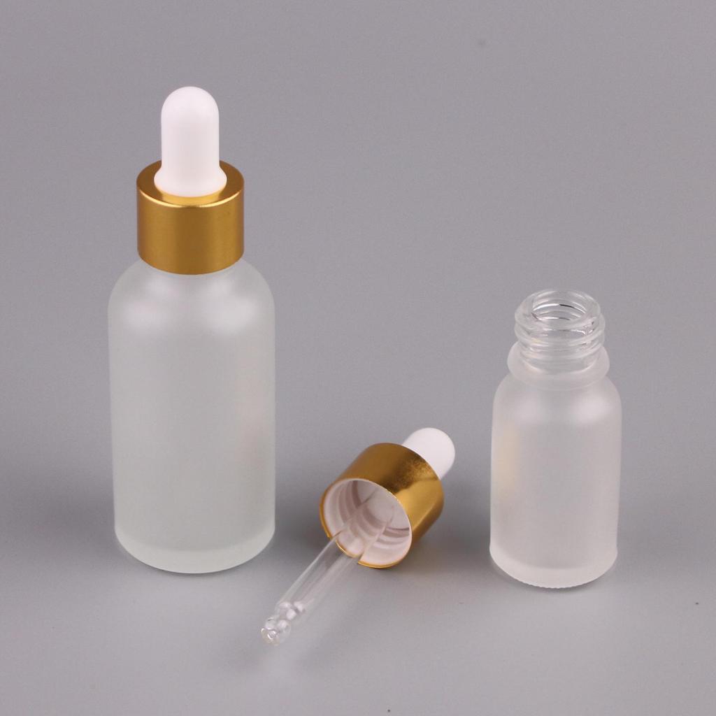 10ml Frosted Glass Essential Oil Bottle with White Dropper - Travel Size