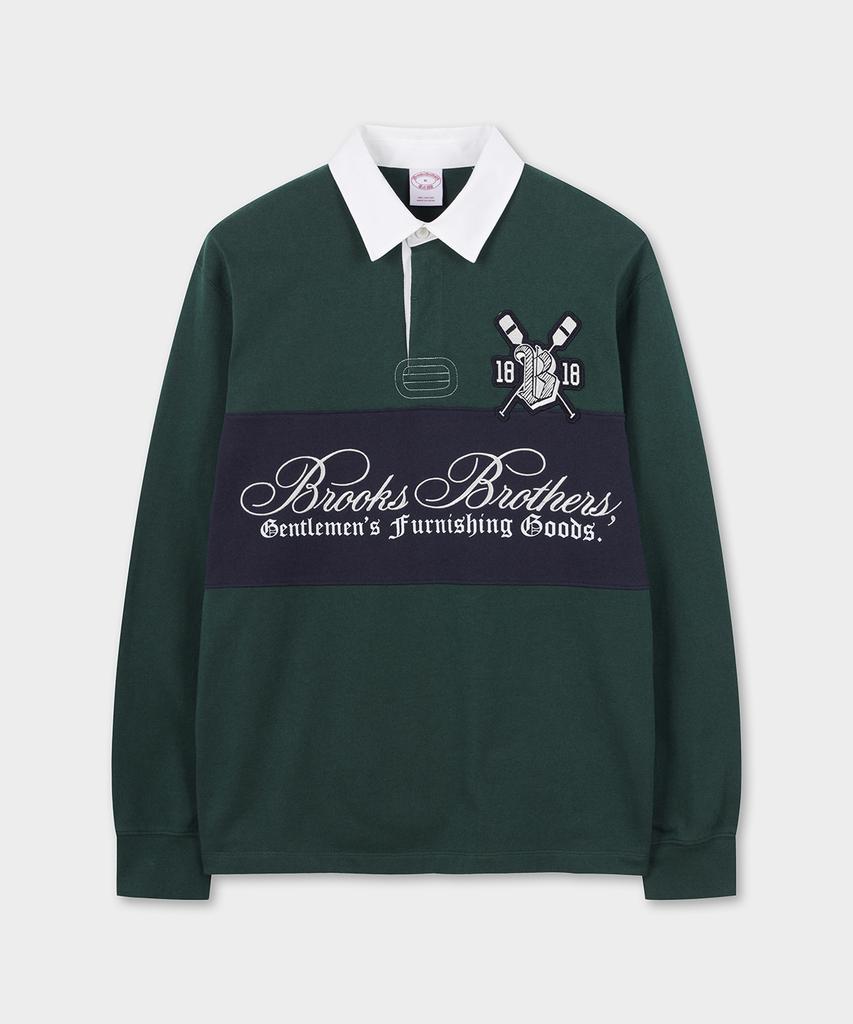 BROOKS BROTHERS [Heritage] Блокирующаяся футболка для регби (зеленый) (Bbntmb152Aifs)