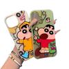 Jelly 2-in-1 Mobile Phone Case Rainbow Crayon Shin-chan Cute Cartoon Girl Birthday Korean Ins Style Mobile Phone Case