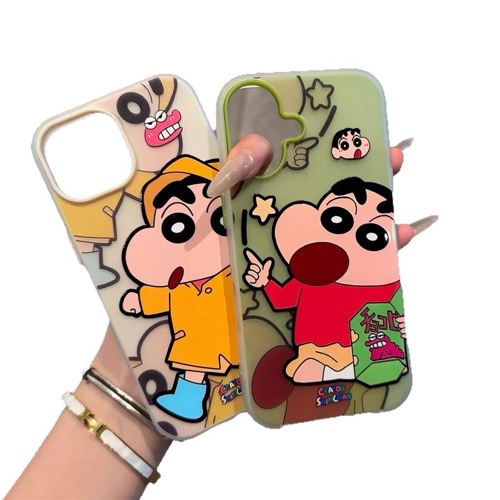 Jelly 2-in-1 Mobile Phone Case Rainbow Crayon Shin-chan Cute Cartoon Girl Birthday Korean Ins Style Mobile Phone Case