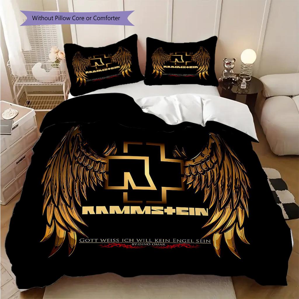 Rock Band Performance Theme Three-piece set (1 * duvet cover + 2 * pillowcase, without core) 2D Flat Soft and comfortable Bedding set