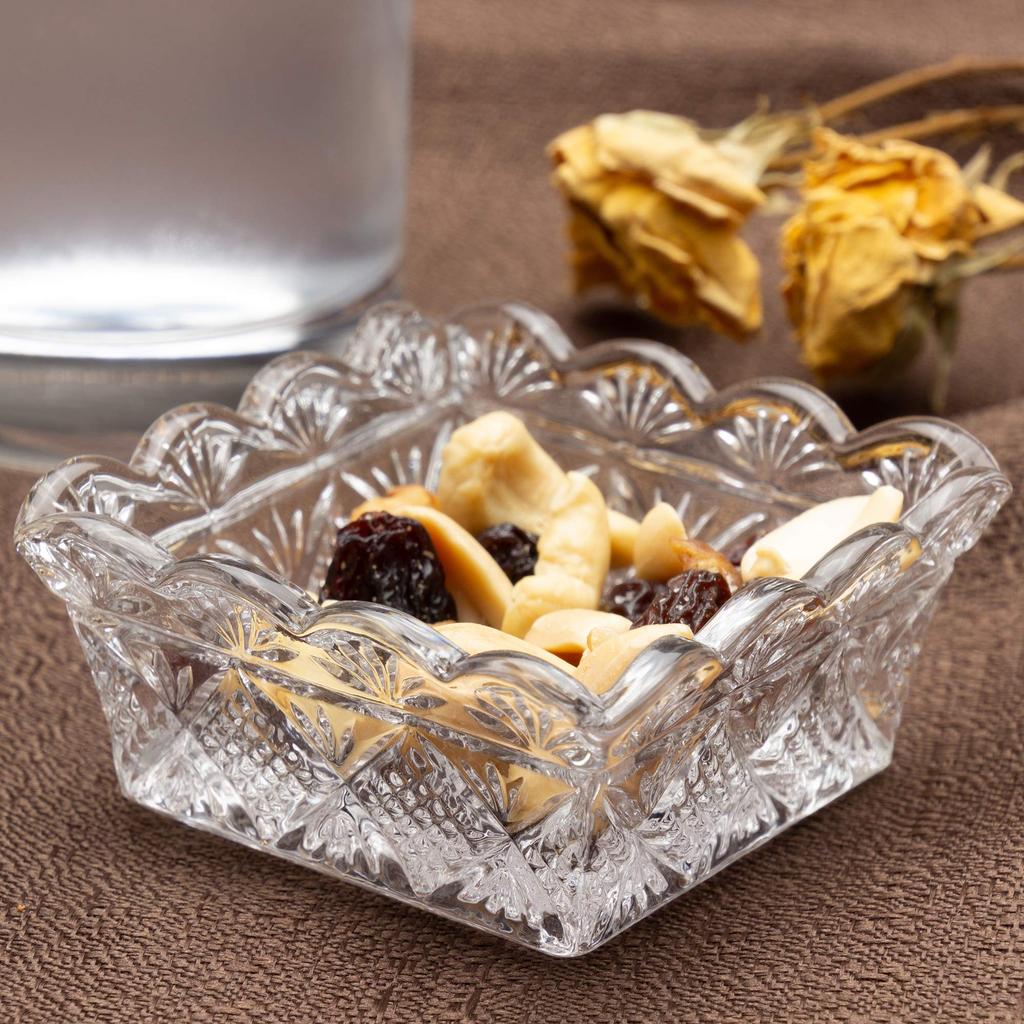 Toyo Sasaki Glass Японский Маленький Квадратный Набор Маленьких Соусниц Маленький Квадратный Глубокий Стеклянный Столовый Сервиз TS44022 Тарелка, Пиала, Пиала, 6, Пиала, Тарелка, Подглядывающий,