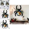 Деревянная табличка «Паук» Подвеска на дверь с искусственными цветами для декора двора на Хэллоуин