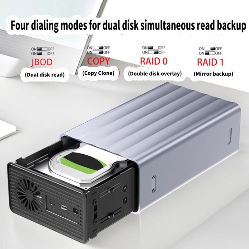 56TB High Capacity Hard Disk Copy Enclosure for HDDs For 2.5inch 3.5Inch Drives and TypeC 3.1 5Gbps Connection