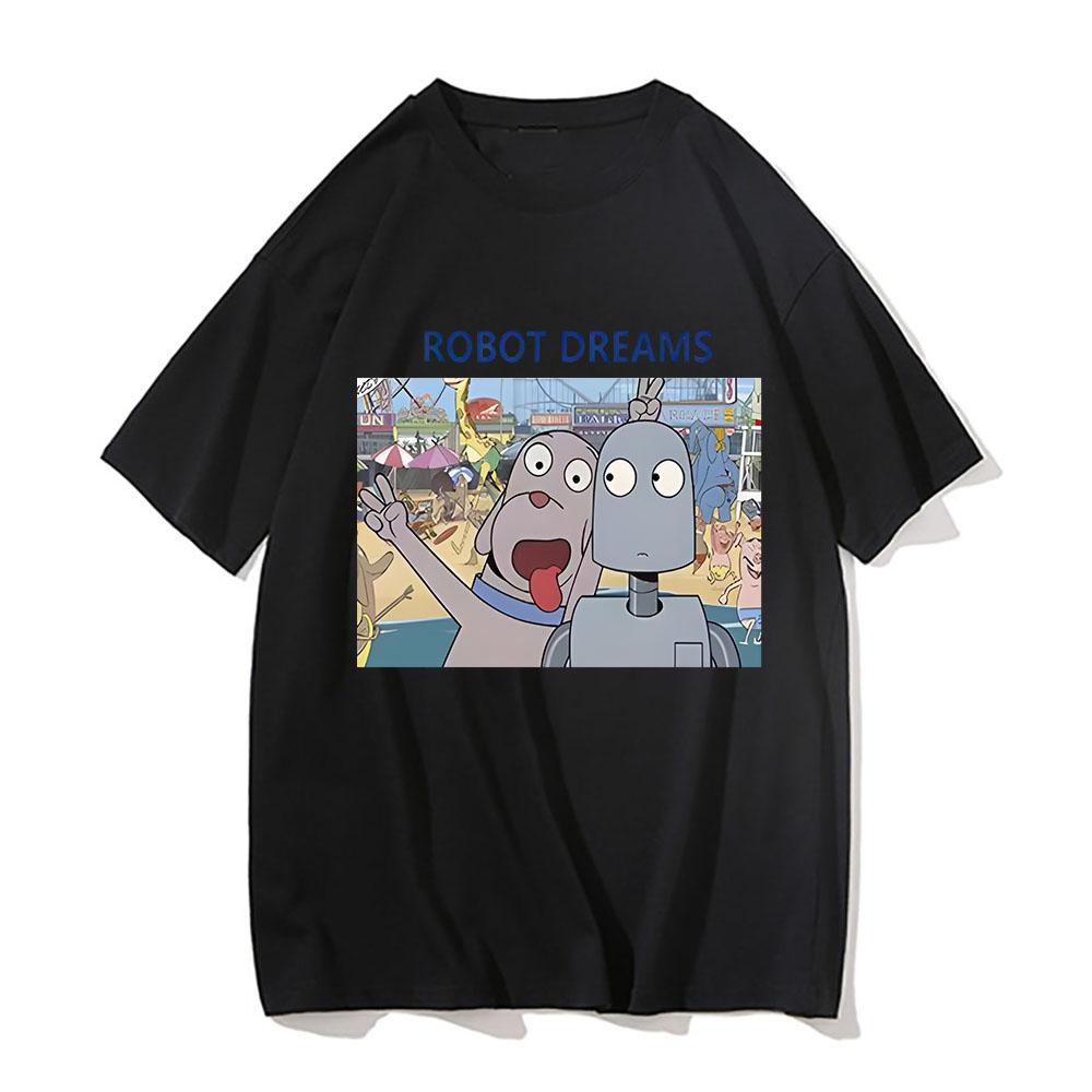 Мультфильм Фильм Мечты Робота Смешной Печатный Женский Мужской Модный Футболка Повседневный Короткий Рукав Футболка Топы 90-х Унисекс Одежда