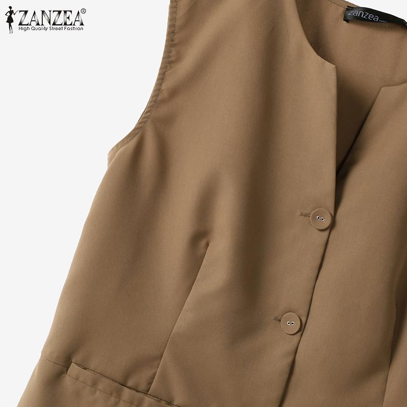 ZANZEA Женские безрукавки, топы и брюки, летние комплекты из двух частей