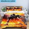 1PC Football Player In Flames 3pcs Bedding,Including 1pc Duvet Cover And 2pcs Pillowcases Perfect for Christmas,Ideal for Bedroom, Dormitory